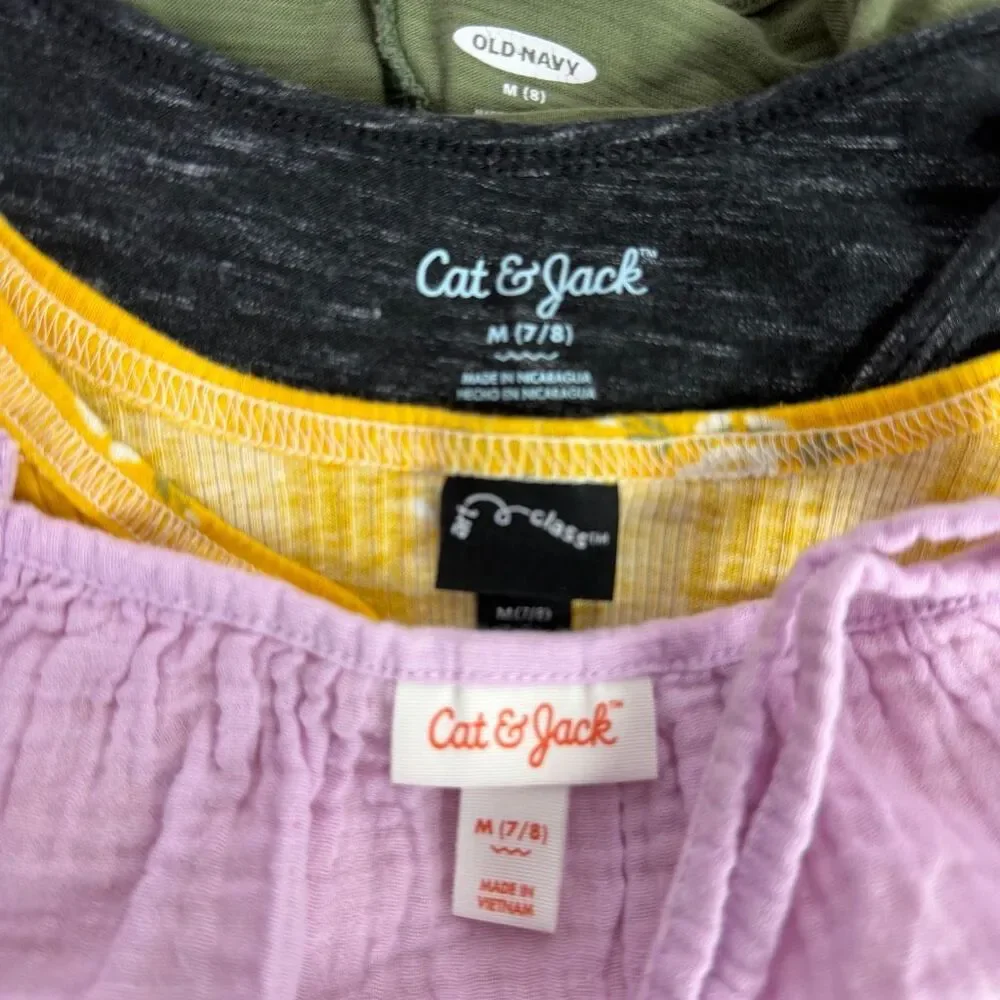 Cat & Jack size 7/8 Shorts, Skort, Tops